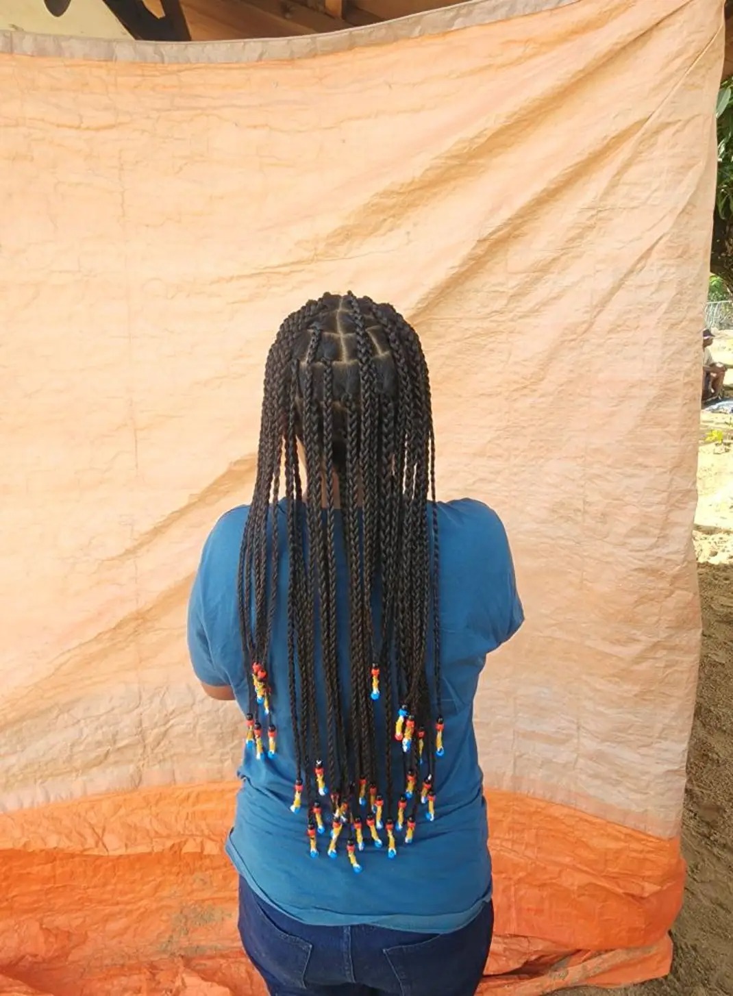 Intricately braided hair with decorative accessories
